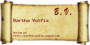 Bartha Vulfia névjegykártya